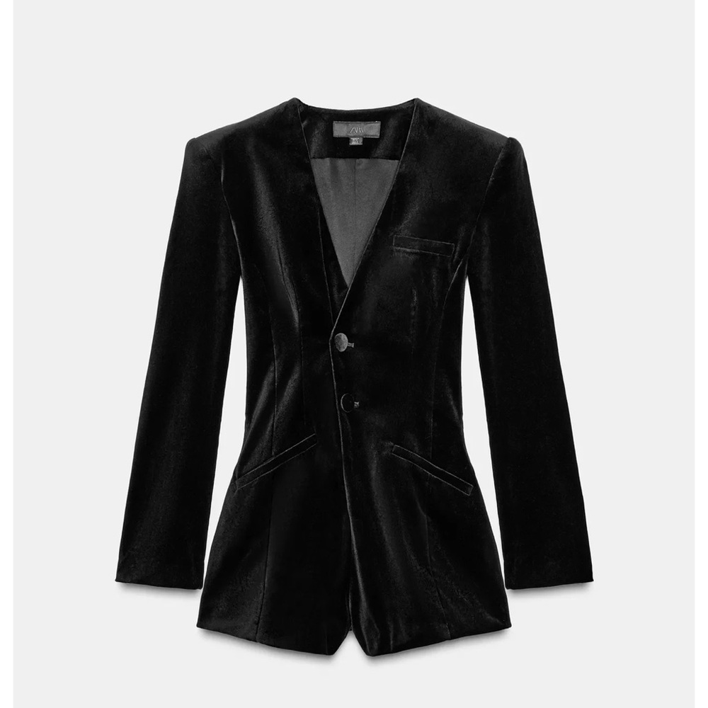 Zara Velvet Blazer Romper Sz Large